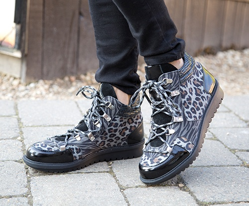 Grey animal print ankle boots shop