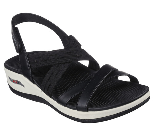 Skechers ladies black sandals sales