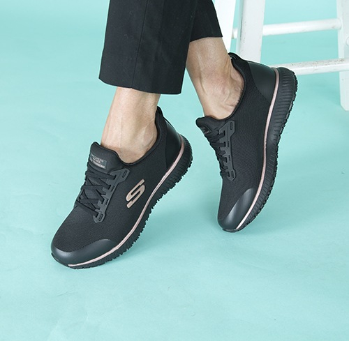 Skechers black work shoes womens new arrivals