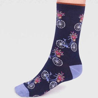Thought Josie Bamboo Bike Socks Navy UK 4-7