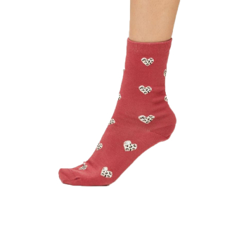 Thought Leopard Heart Socks Blush Pink (1 Pair) UK 4 - 7