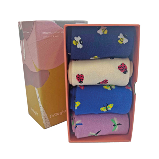 Thought Cloris Insect Organic Cotton 4 Sock Gift Box Multi  4-7