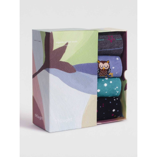 Thought Amaya Bamboo Night Sock Box Dark Grey Marle 4-7UK