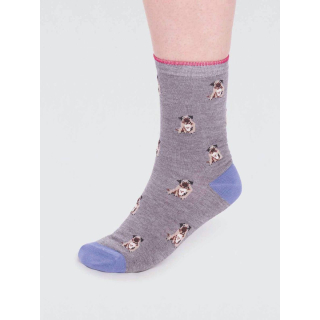 Thought Kenna Bamboo Dog Socks Grey Marle 4-7UK