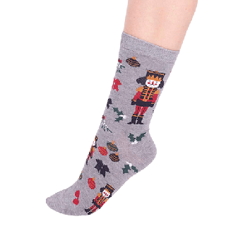 Thought Clara Bamboo Nutcracker Sock Grey Marle 4-7UK