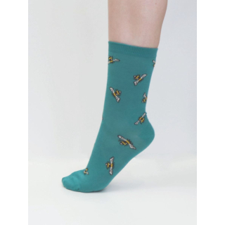 Thought Lou Bee Sock Peacock Green 4-7UK