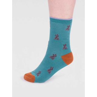 Thought Kenna Bamboo Dog Socks Peacock Green 4-7UK
