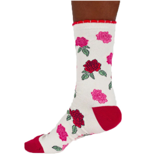 Thought Socks Birth Flower Bamboo Socks Rose (1 Pair) UK 4-7
