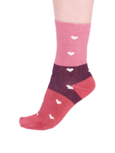 Thought Nova GOTS Organic Cotton Heart Socks Dusty Rose Pink UK 4 - 7