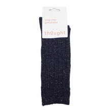 Thought Ryleigh Ribbed Wool Blend Fleck Navy (1 Pair) UK 4-7